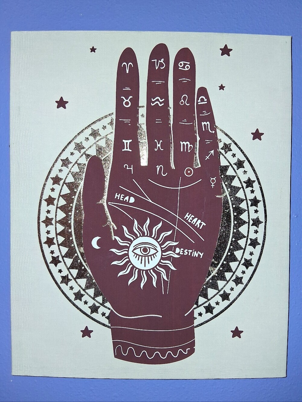 Fortuneteller's Hand Mystical Palmistry Painting On Canvas Magic Hand